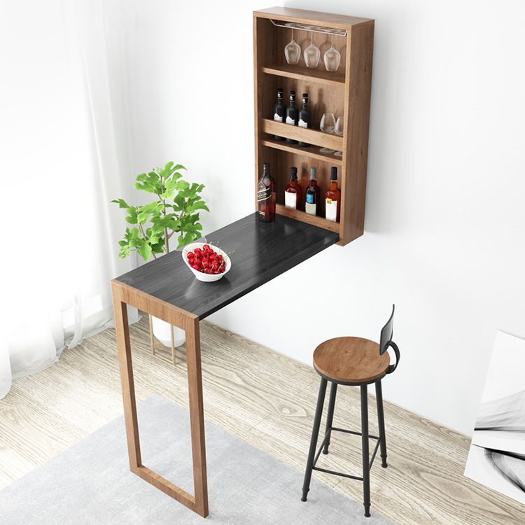 Folding Bar Pub Table Set 1/2/3 Pcs Modern Wood Bar Table and Mateal Frame Stools