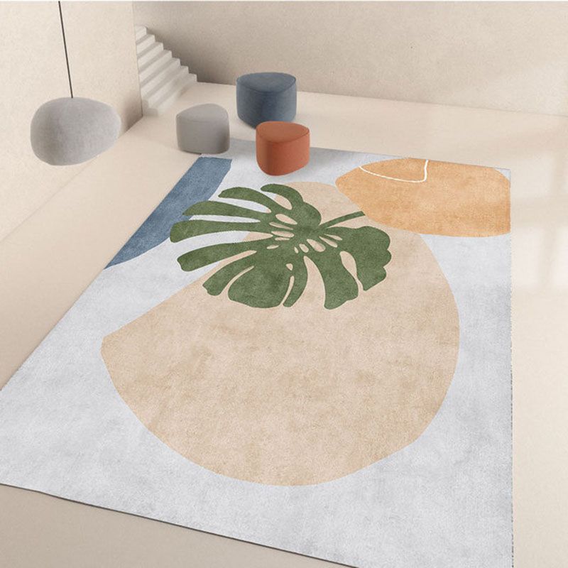 Yellow Sunflower Rug Polyester Modern Rug Washable Rug for Home Decor