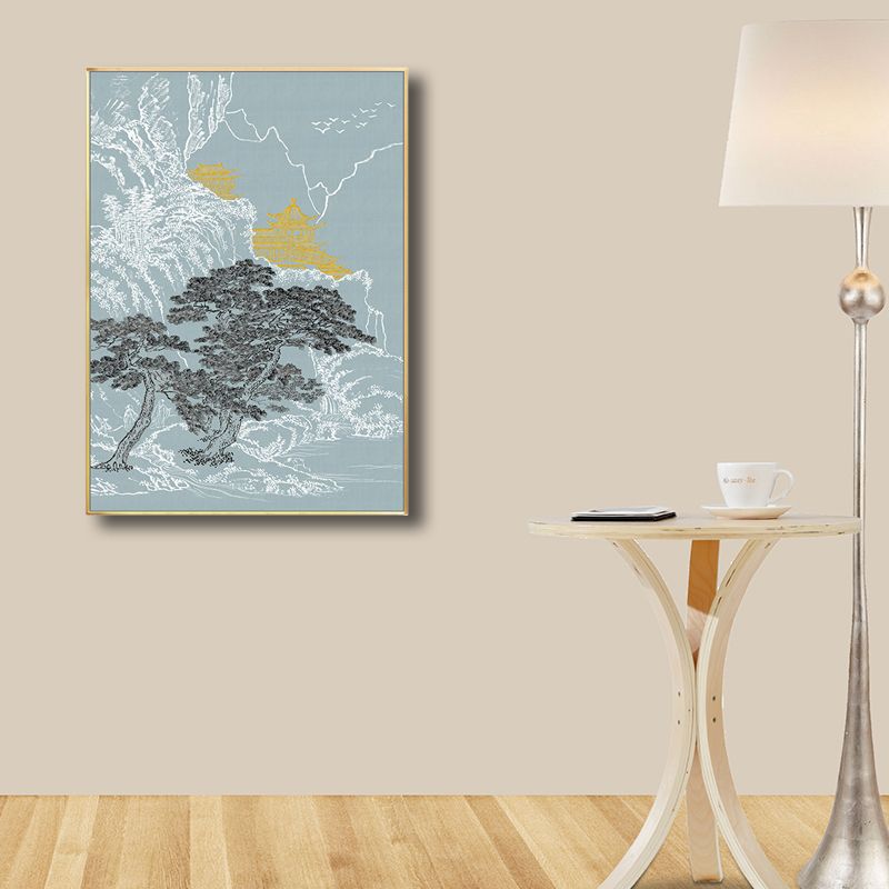 Asian Style Trees Canvas Light Color Dining Room Painting, Multiple Sizes Options