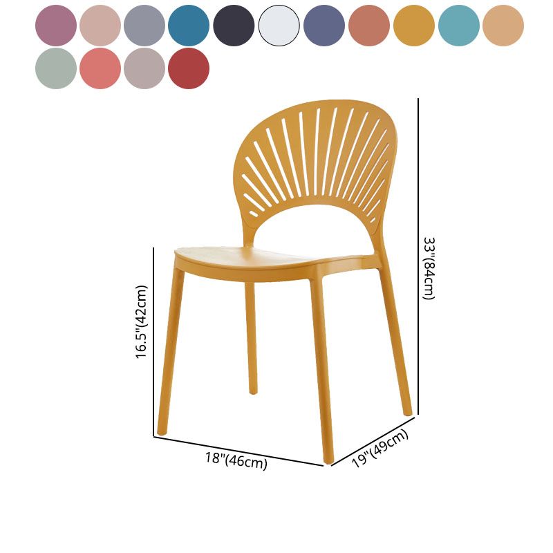 Plástico contemporáneo de las sillas apilables de la cocina que cena la silla lateral sin brazos