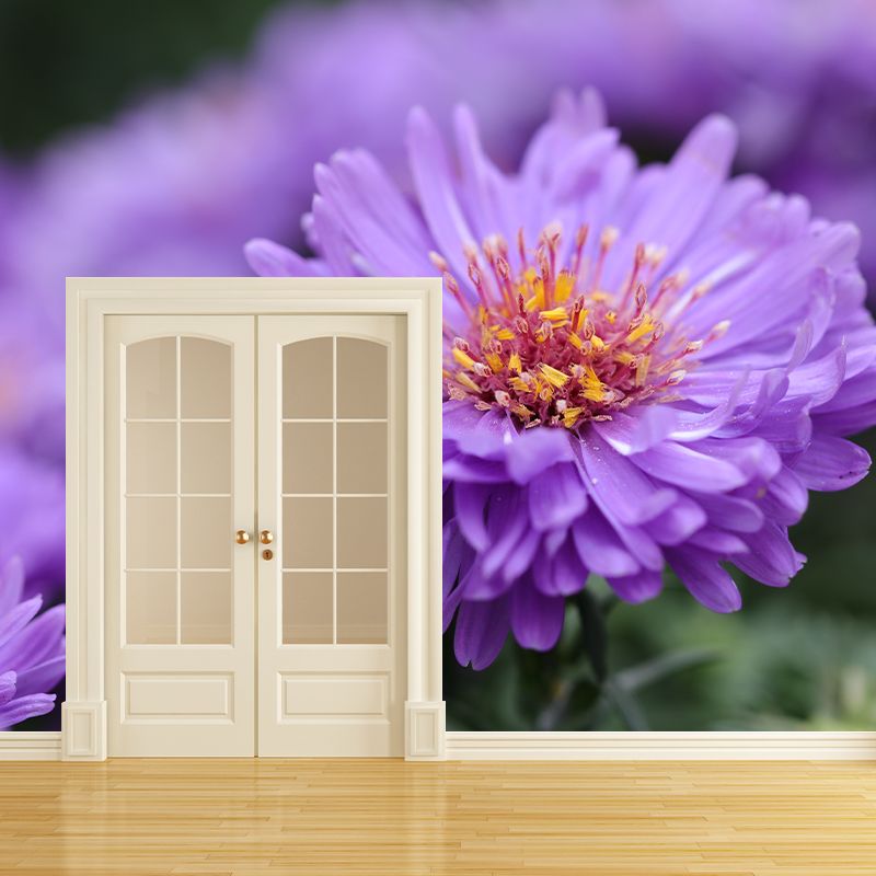 Chrysanthemum Mural Wallpaper Customized Wall Decor for Girls Bedroom, Waterproofing