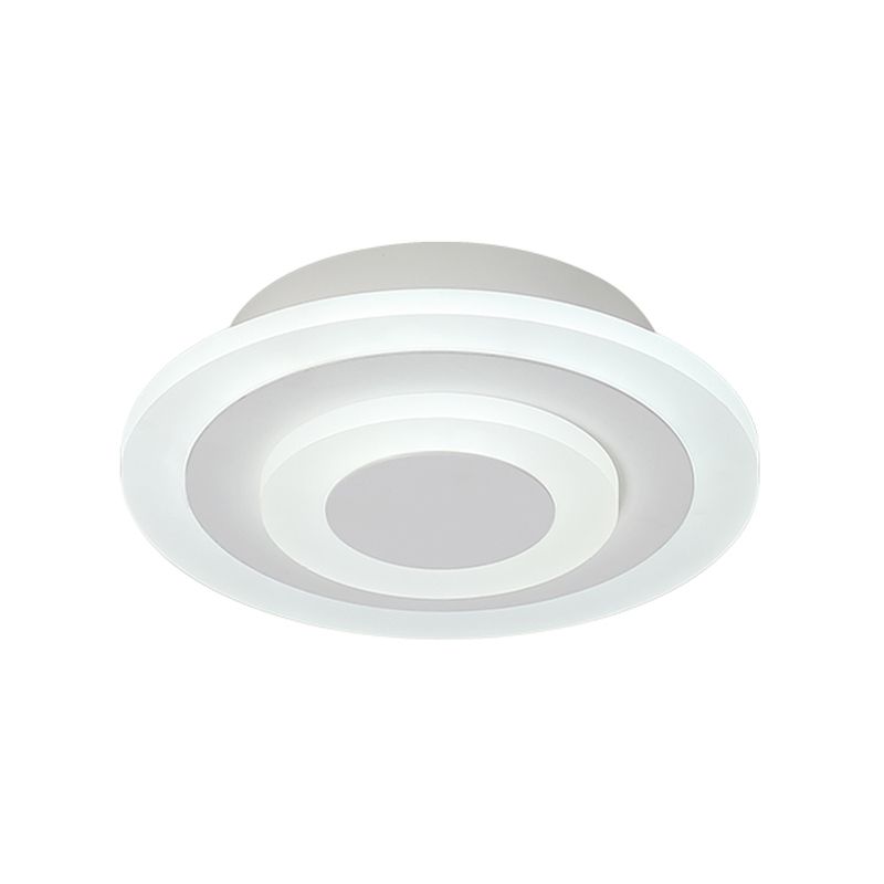 Lámpara de techo pequeña redonda/cuadrada estilo simple acrílico blanco/café LED empotrado en luz blanca/cálida para pasillo