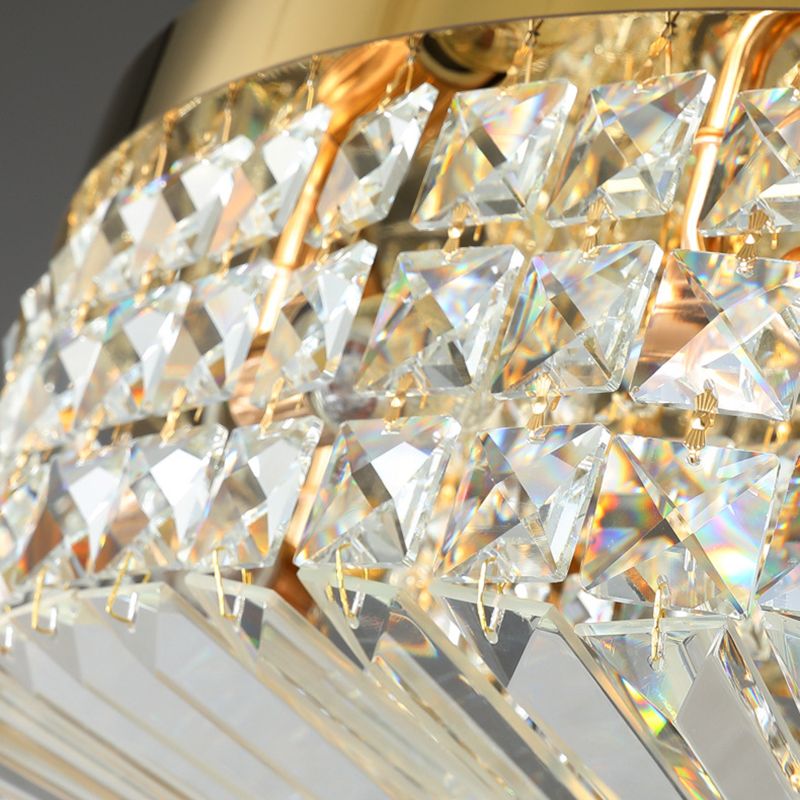 Geometric Flush Chandelier Lighting Contemporary Crystal Flush Mount Fixture