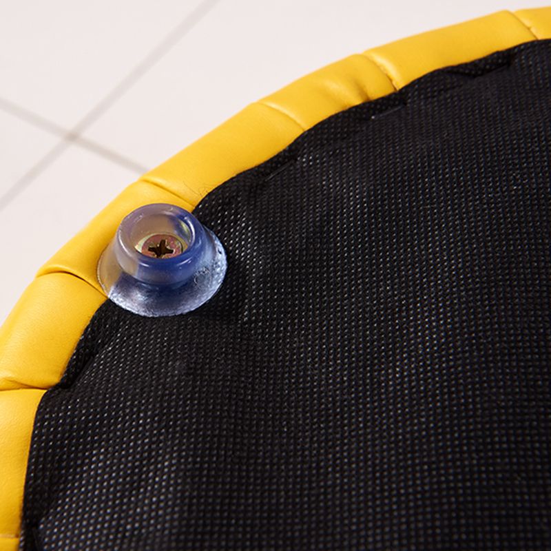 Contemporary Faux Leather Ottoman Solid Color Round Pouf Ottoman