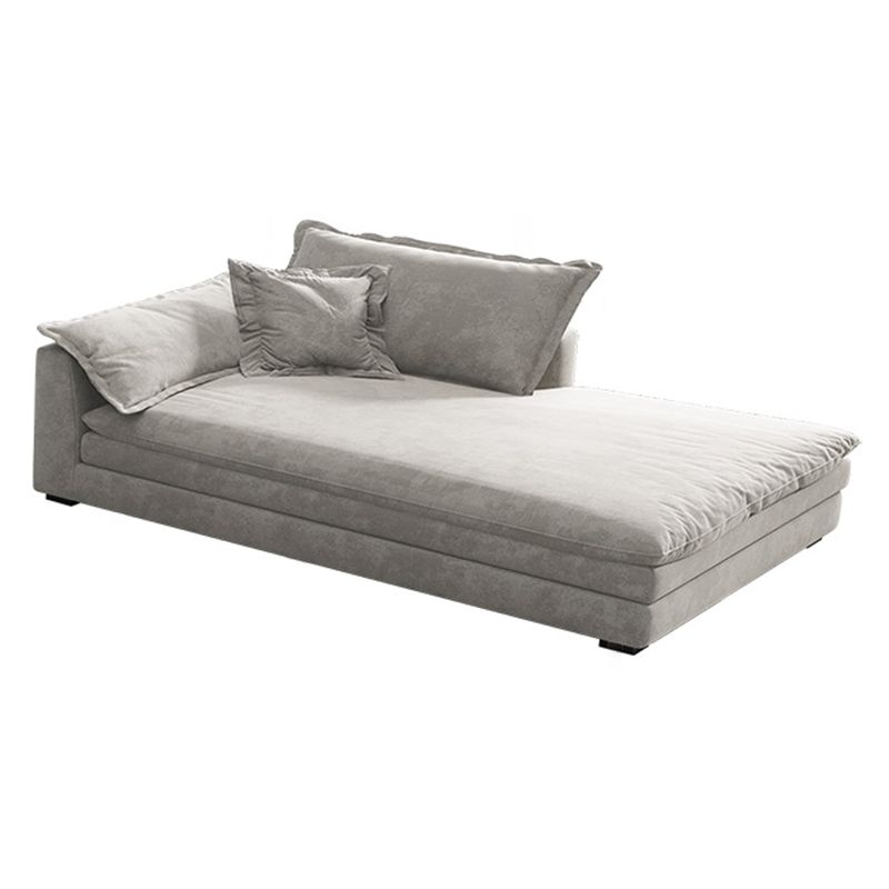 Glam Cushioned Chaise Lounge Recessed Arms Chaise with Three Pillows for Bedroom