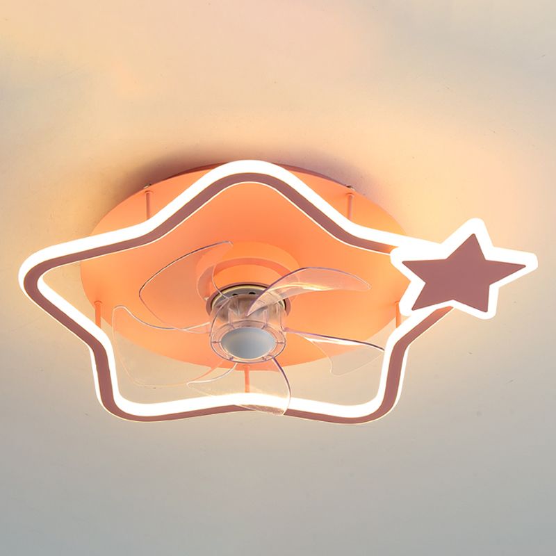 Metalen geometrische plafondventilatorverlichting moderne stijl multi -lights flush mount lampen
