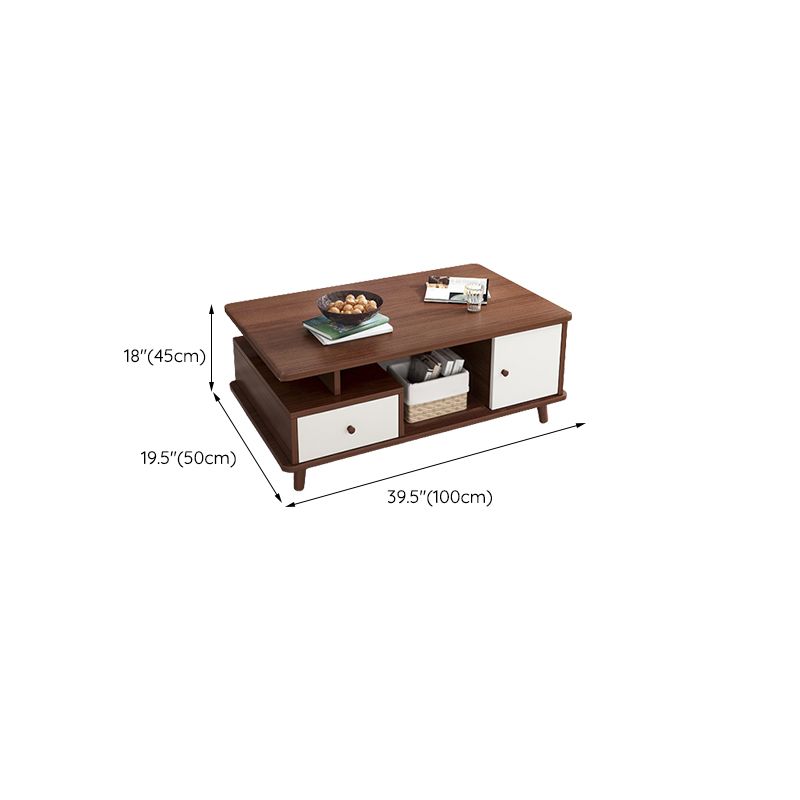 Artificial Wood Coffee or End Table Rectangular Coffee Table with Storage