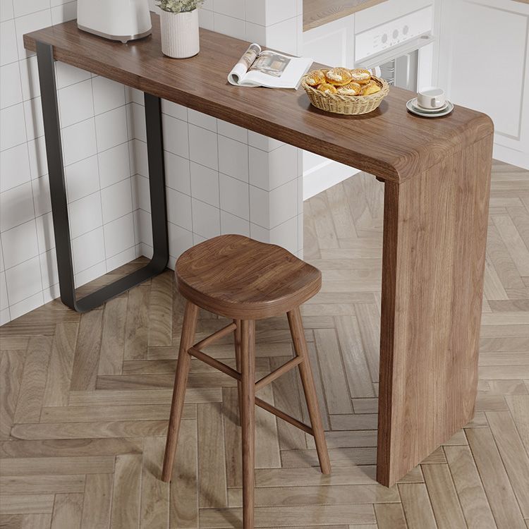 Indoor Contemporary Bar Dining Table Rectangle Wood Counter Table