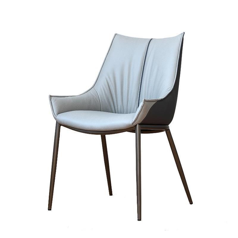 Industrial Arm Chair Metal Solid Back Dining Room Chair for Indoor