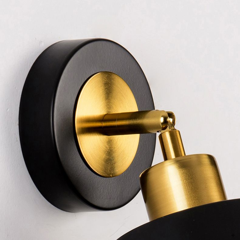 Modern Simple Iron Wall Light Bowl Shape Adjustable Wall Lamp for Living Room