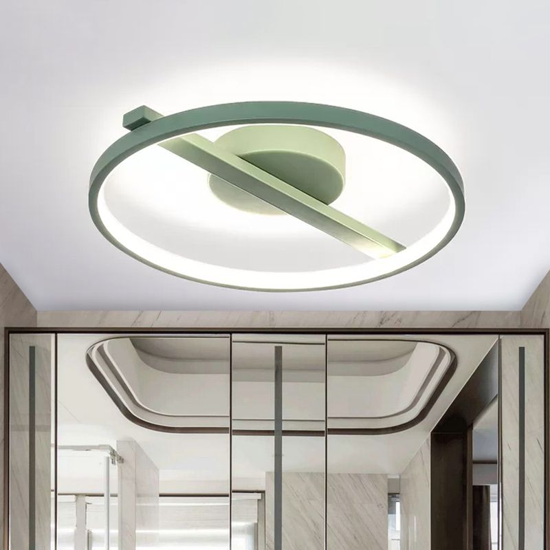 Acryl Ring Inbouw Modernisme Zwart/Wit/Blauw Plafondgemonteerd Licht voor Woonkamer in Warm/Wit, 12,5"/16,5"/20,5" Dia
