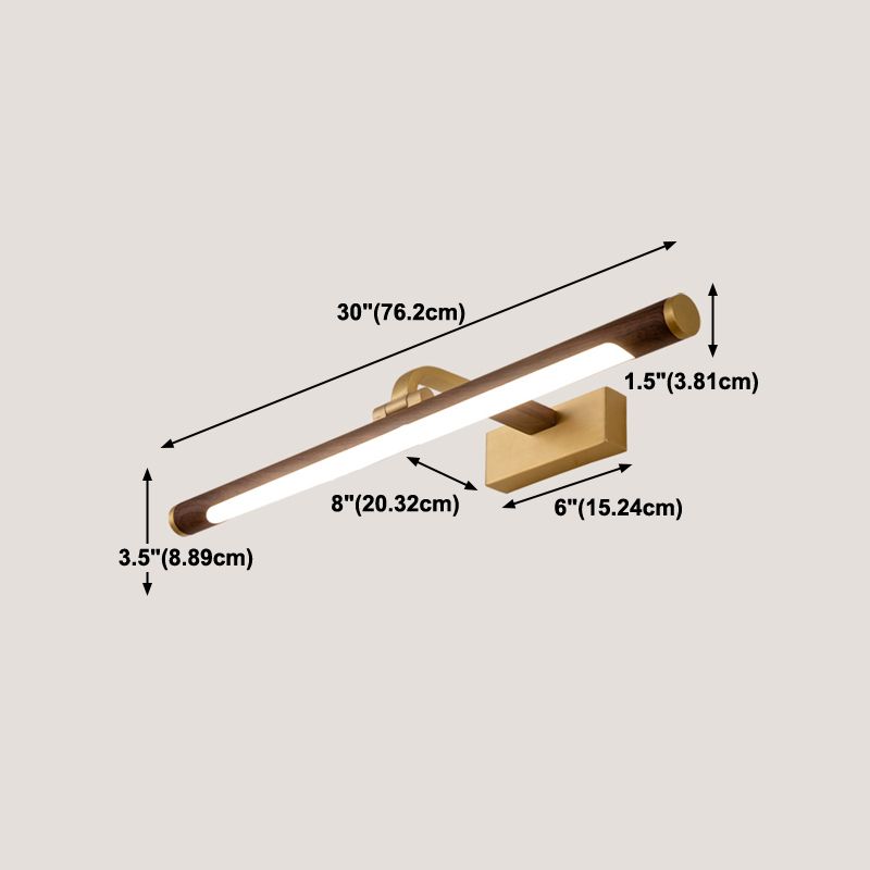 Metal Linear Shade Wall Sconce Modern Style Modern 1 Apparecchio di illuminazione da parete a specchio leggero in marrone