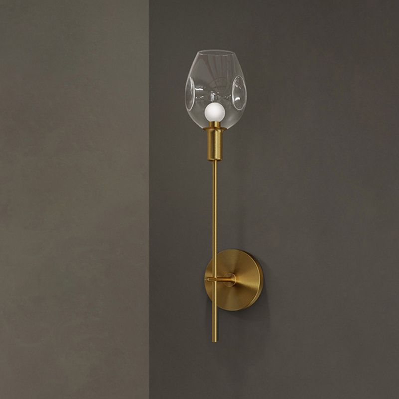 1 Light Unique Shape Wall Mount Light Fixture Modern Wall Mounted Lighting in Gold Fixture