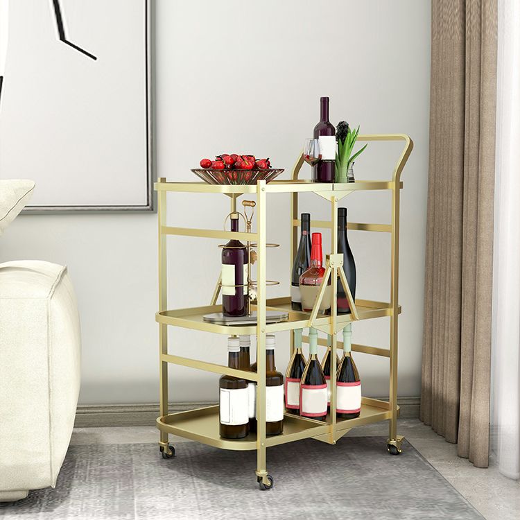 Contemporary 35.43"H Folding Prep Table Rectangular Metal Prep Table for Dining Room