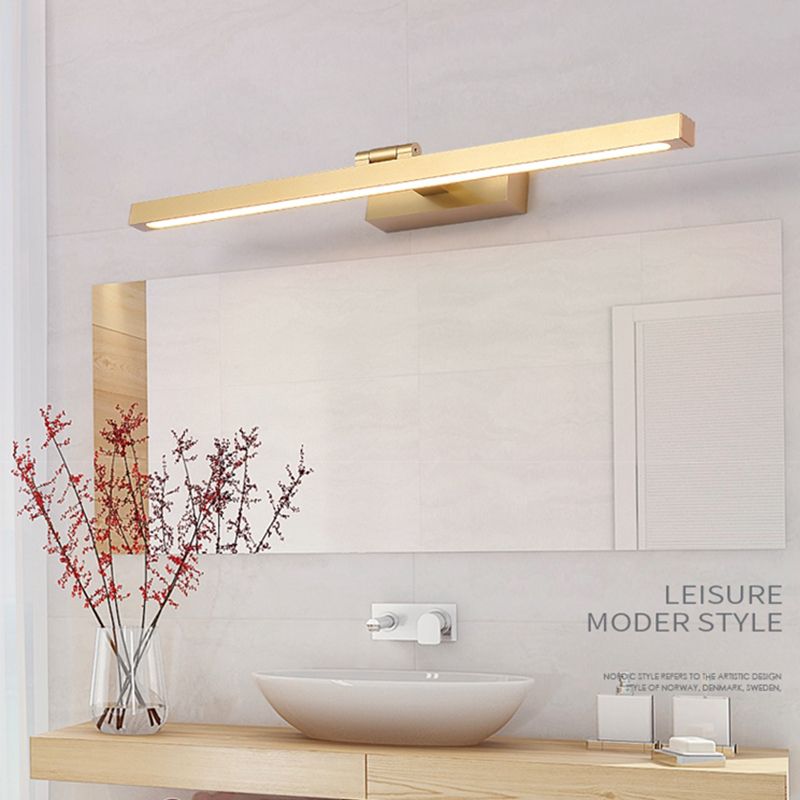 Moderne stijl lineaire schaduw muur sconce metaal 1 licht spiegel muur gemonteerde verlichting in goud