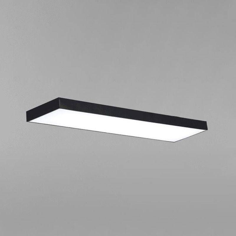 Plafonnier LED rectangulaire contemporain à montage encastré pour bureau