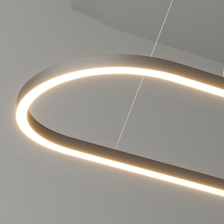 Linear Shape Island Pendant Contemporary Style Metal 1 Light Island Lighting Idea