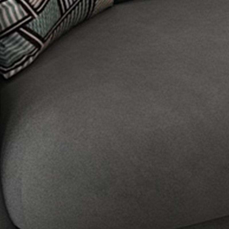 Gray Velvet Tuxedo Arm Sofa Contemporary Sofa for Living Room