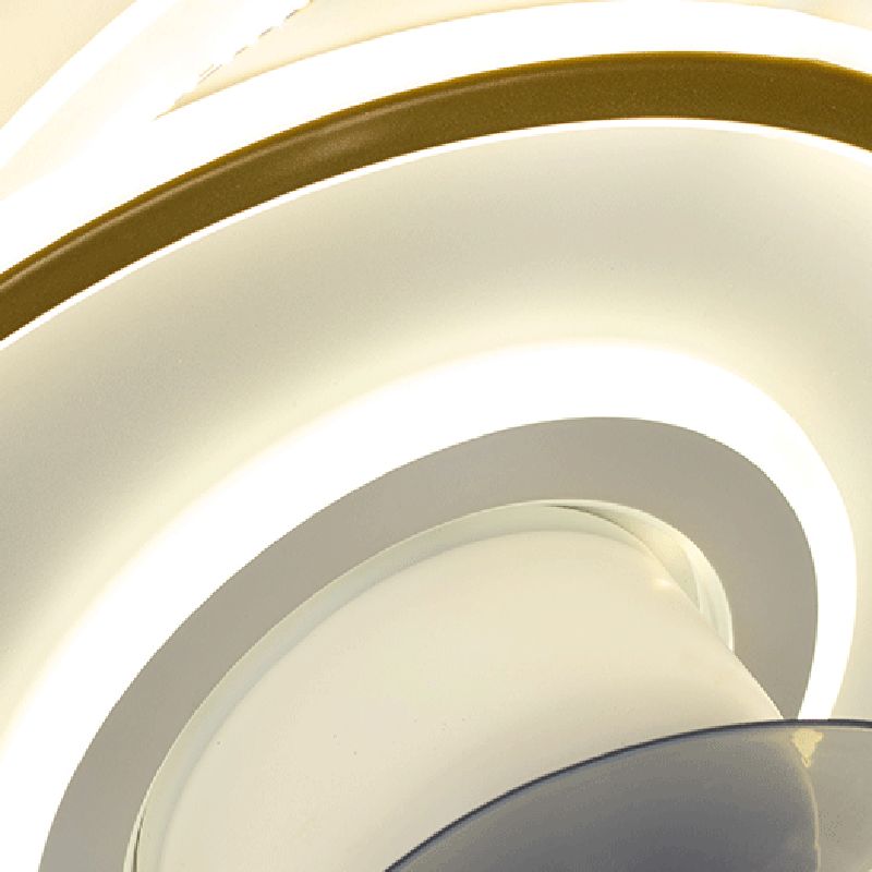 Metal Round Ceiling Fan Lights Modern Style 2 Lights Flush Mount Lamp