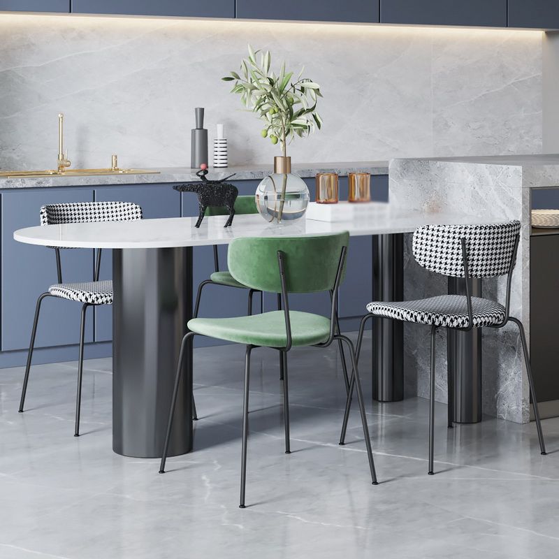 Stone Tripod Base Dining Table Contemporary Style Dining Room Table for Home