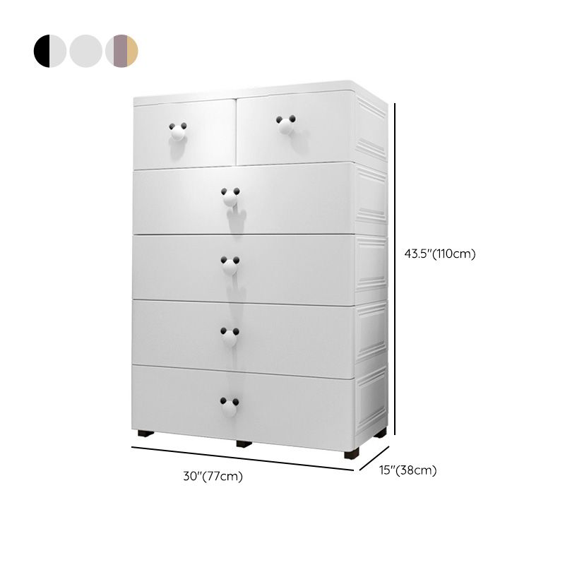 Plastic Matte Finish Non-Hanging Armoire Modern Storage Cabinet with Drawers