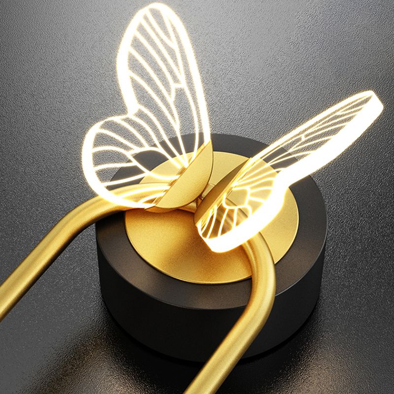 Light Luxury Iron Wall Light Geometry LED Wall Lamp with Glass Shade for Bedroom