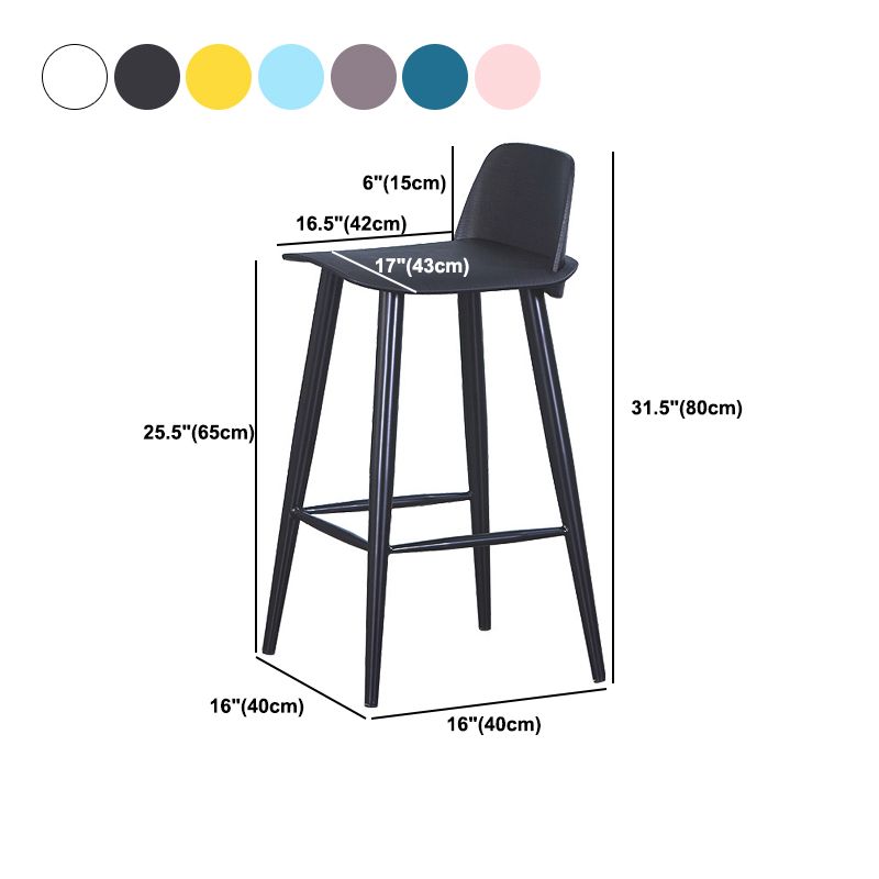 Contemporary Low Back Bar Stool Plastic Footrest Stool for Restaurant