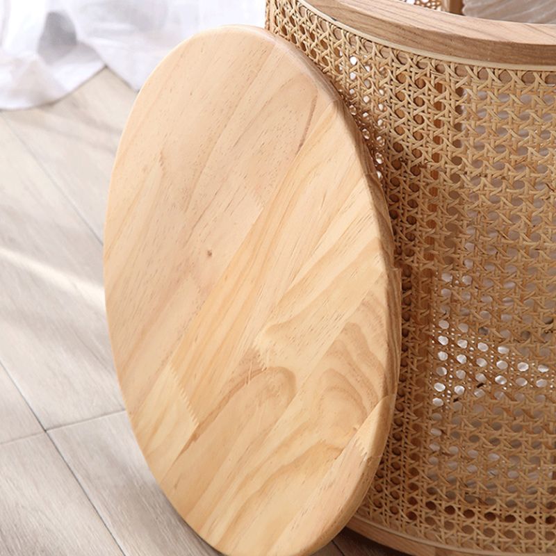 15" Wide Contemporary Corner Table Wood Round Storage Accent Side Table