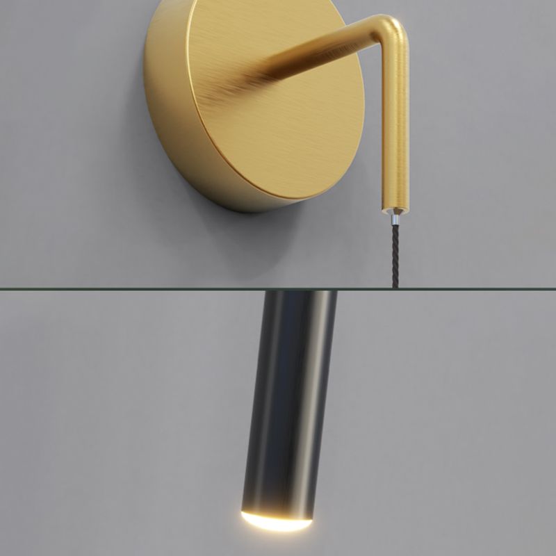 Cylinder Shape Metal Wall Lighting Idea Modern Style 1 Light Wall Mounted Lamp