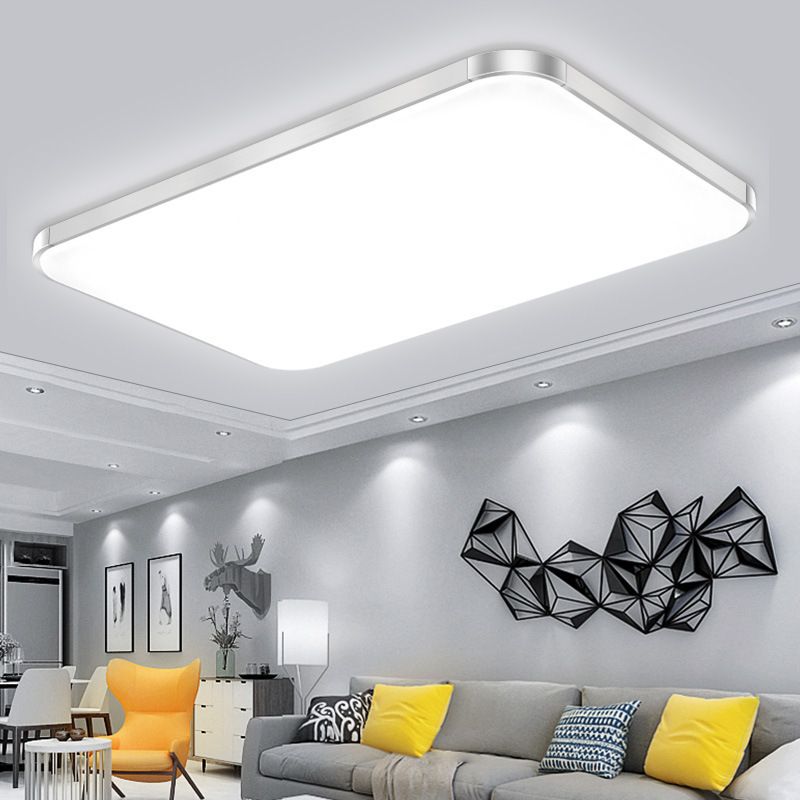 Geometric Flush Mount Contemporary Metal Flush Ceiling Light Fixture in White