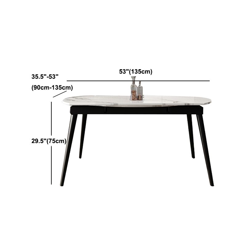 White Stone Dining Site Table Modern Round 4 Legs Dining Table