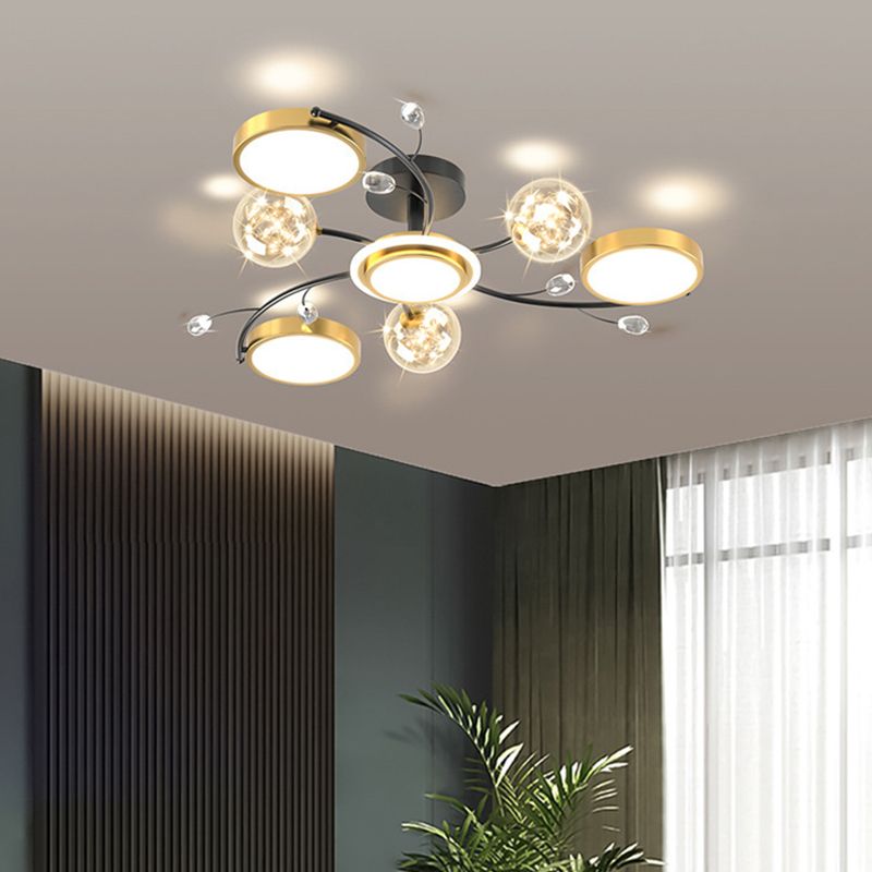 Nordic Modern Style Semi Flush Mount Ceiling Fixture Globe Glass Ceiling Light Fixtures