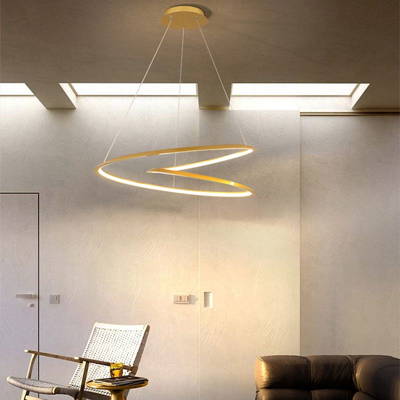 Silicone LED Pendant Light in Modern Artistic Style Aluminium Linear Chandelier for Interior Spaces