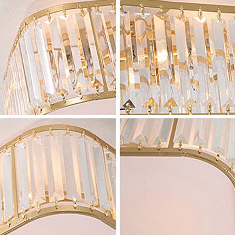 Modern Home Decor 5 Head E27 Flush Crystal Ceiling Lights for Sitting Room