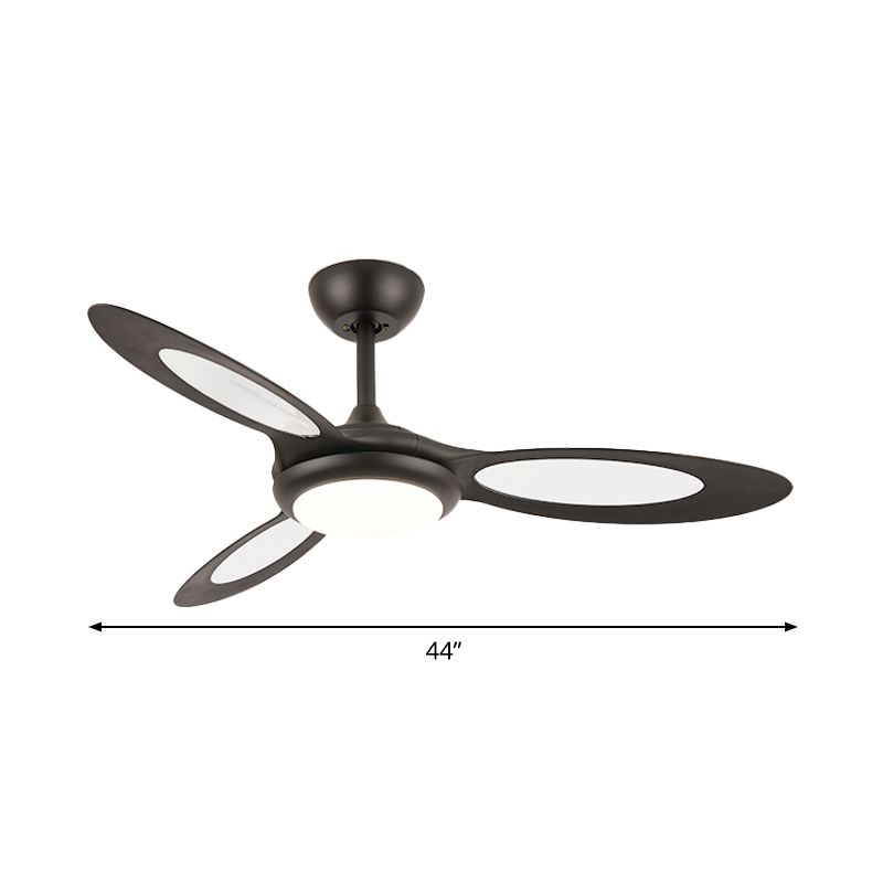 3 Blades LED Anhänger Leuchte Leuchte Traditionelle Esszimmer Halbmontage Beleuchtung mit Kreis Acrylschatten