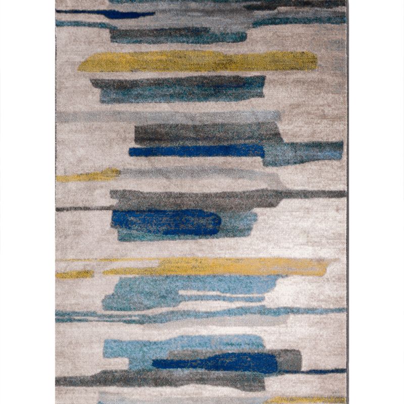 Multi-Colored Abstract Rug Polypropylene Creative Area Rug Pet Friendly Washable Easy Care Carpet for Bedroom