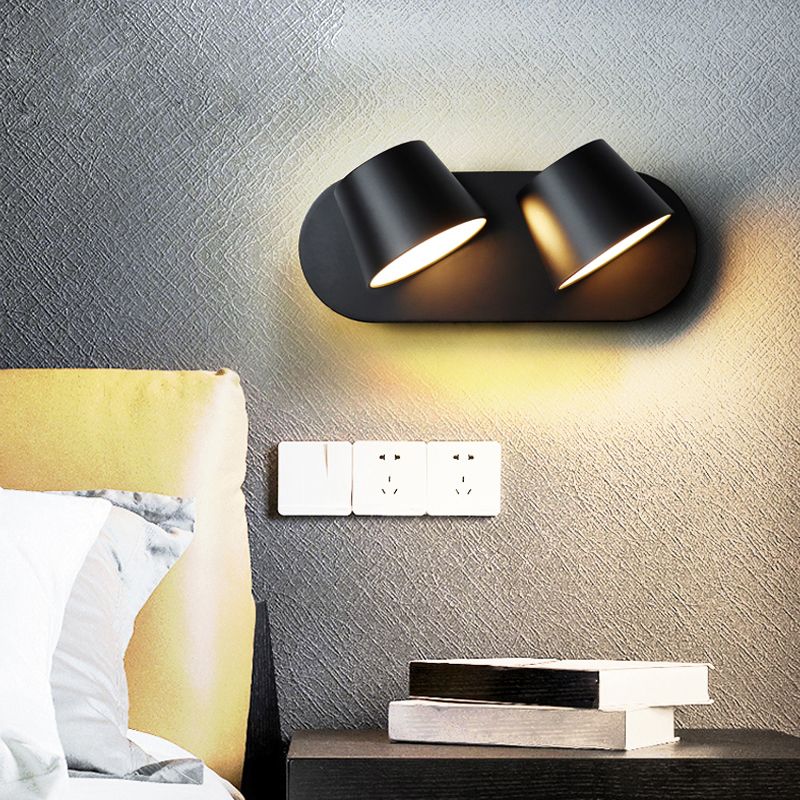 Modern Montaggio Montano Light con ombra acrilica Luce calda Luce in nero in nero/bianco