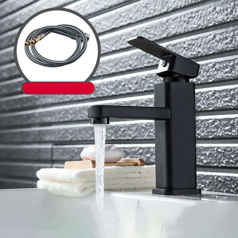 Cubic Vessel Sink Faucet Simple Low Arc Bathroom Faucet with 1 Hole