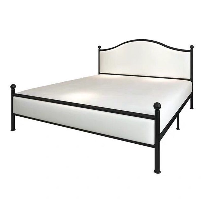 Contemporary Bed Frame Metal Standard Bed with Upholstered Headboard