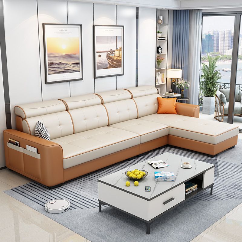 106.3"L x 57.09"W x 35.43"H Fabric Adjustable High Back Sectionals Sofa with Storage