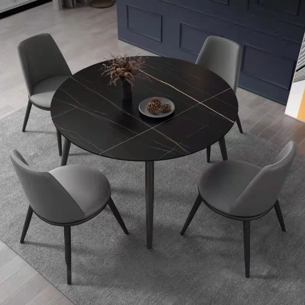Modern Stone Round Dining Table Set 1/2/4 Pieces Dinette Set