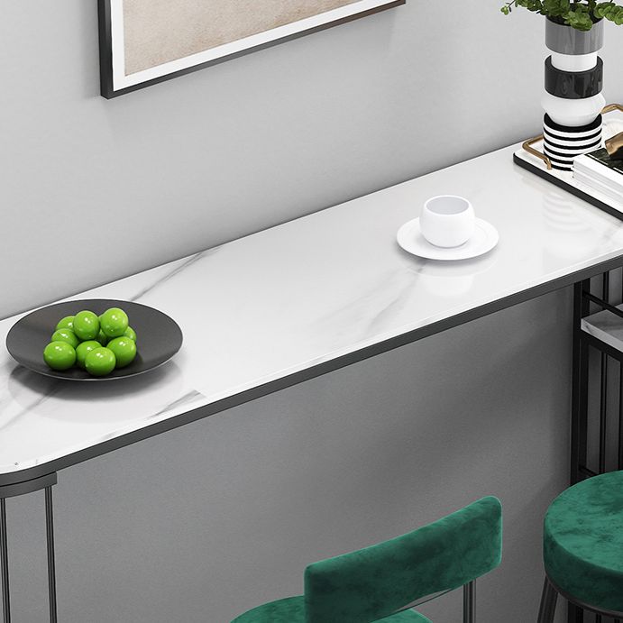 White Stone Bar Table Set 1/2/3 Pcs Free Form Bar Table with Armless Bar Stools