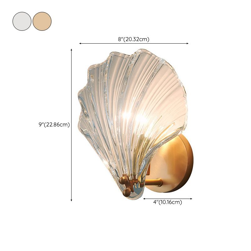 Single Golden Contemporary Glass Unique Shaded Bathroom Vanity Light