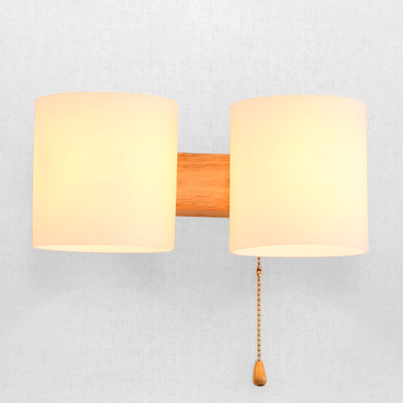 Cilindrische melkglas SCONCE LAMP BELIMTE MODERNE STYLE WIT WANDELE MOETEN LICHT
