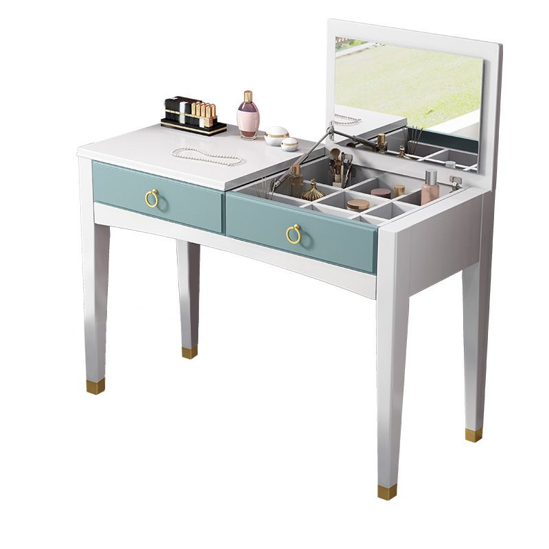 39.37" One Drawer Vanity Table Flip Single Mirror Dressing Table