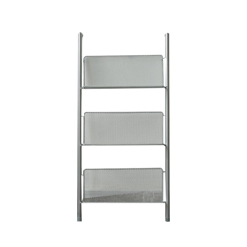 Modem & Contemporary Silver Bookcase Etagere Metal Book Shelf