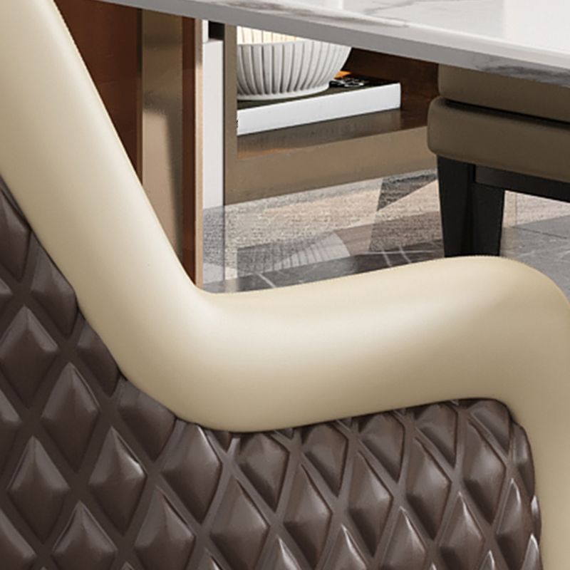 Luxury Style Metal Chair Solid Back Dining Kitchen Arm Chair for Dining Room
