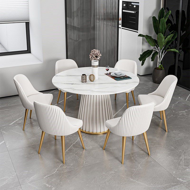 Traditional Luxury Dining Table Round Pedestal Table for Home