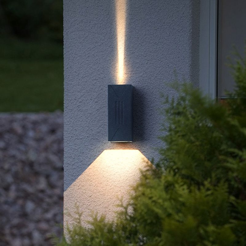 LED Aluminum Wall Mount Contemporary Cuboid Wall Lighting Fixture in Grey