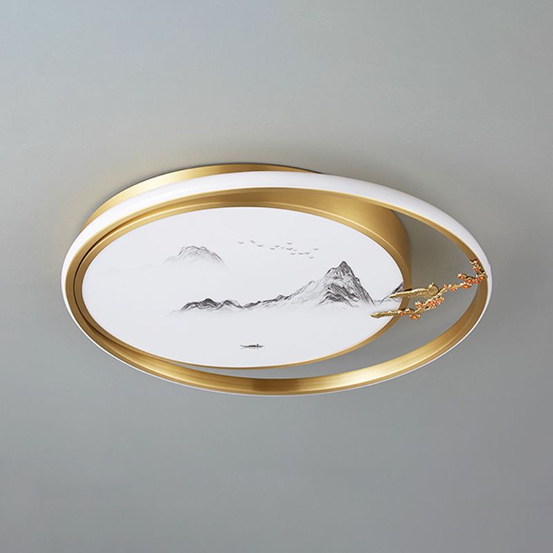 Lámparas de montaje empotrado de forma circular Accesorios de montaje empotrado de 2 luces de metal moderno en oro